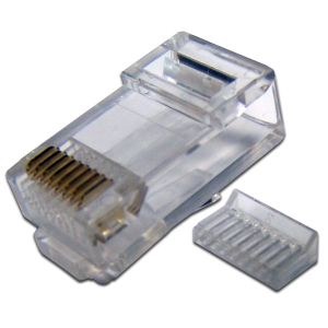 RJ45 UTP 8P8C plug, universal, with load bar, cat. 6, 100 pcs